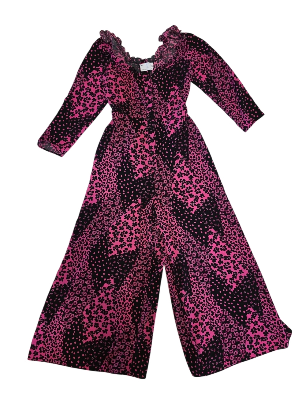 Asos Long Sleeve Patchwork Jumpsuit- 2